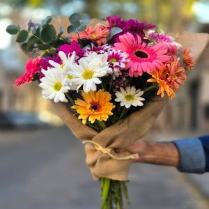RAMO CON GERBERAS Y FELPILLAS